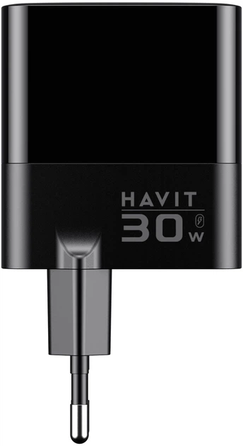 Ładowarka sieciowa Havit UCLE001 GaN 30W 2xUSB-A+USB-C (HV-UCLE001-BK) - obraz 5