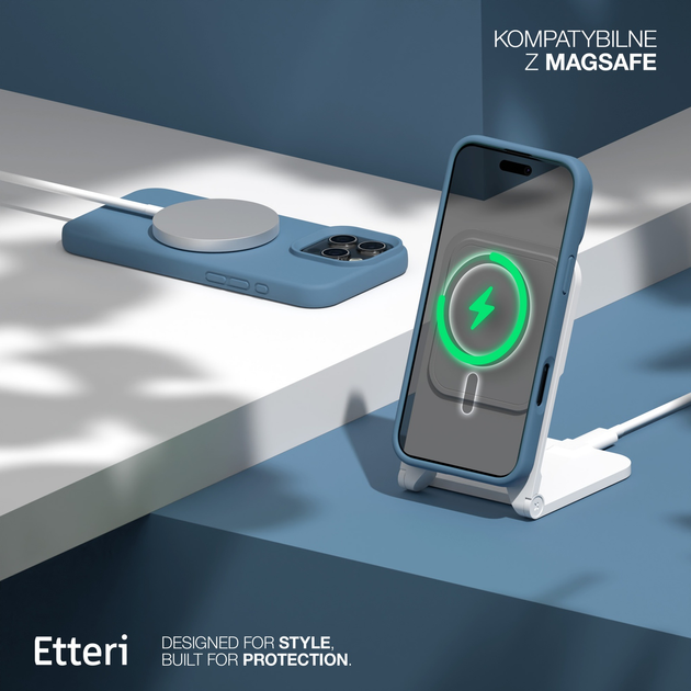 Etui plecki Etteri Silicone Mag do Apple iPhone 16 Pro 6.3 Dark blue (GSM185967) - obraz 7