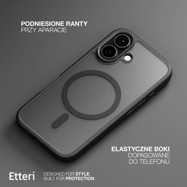 Etui plecki Etteri Matt Mag do Apple iPhone 16 Plus 6.7 Black (GSM186874) - obraz 5