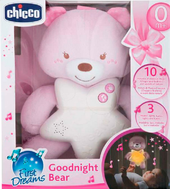 Zabawka muzyczna Chicco Goodnight Bear Różowa (8058664079704) - obraz 2