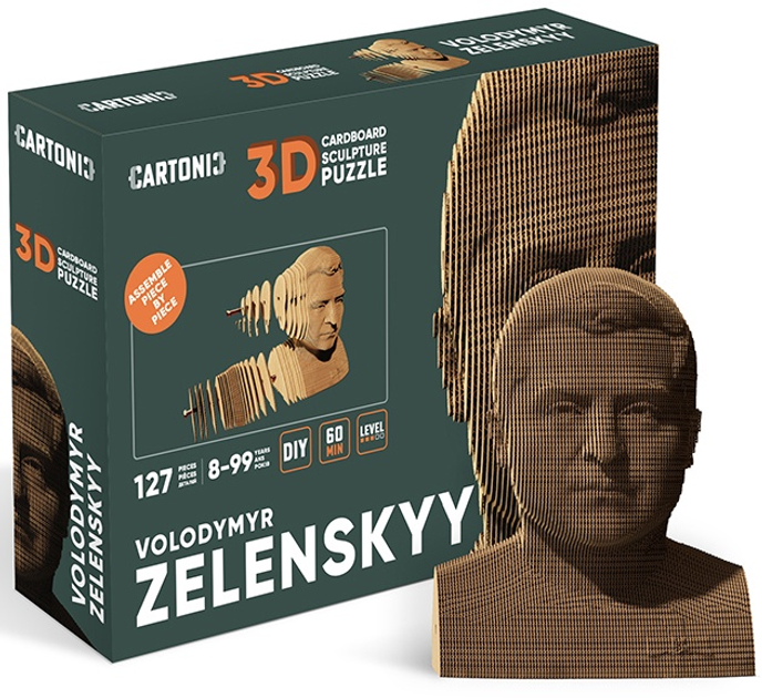 3D пазл-конструктор Cartonic 3D Puzzle Zel Зеленський Картонний (4820191132559) - зображення 2
