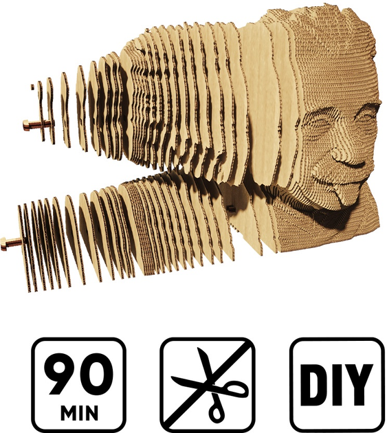 3D пазл-конструктор Cartonic 3D Puzzle Albert E Ейнштейн Картонний (4820191132610) - зображення 7