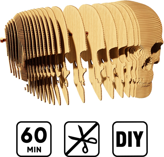 3D пазл-конструктор Cartonic 3D Puzzle Skull Картонний (4820191132948) - зображення 8