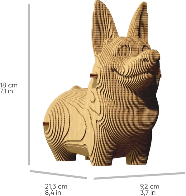 Puzzle 3D - konstruktor Cartonic 3D Puzzle Corgi Kartonowy (4820191132986) - obraz 4