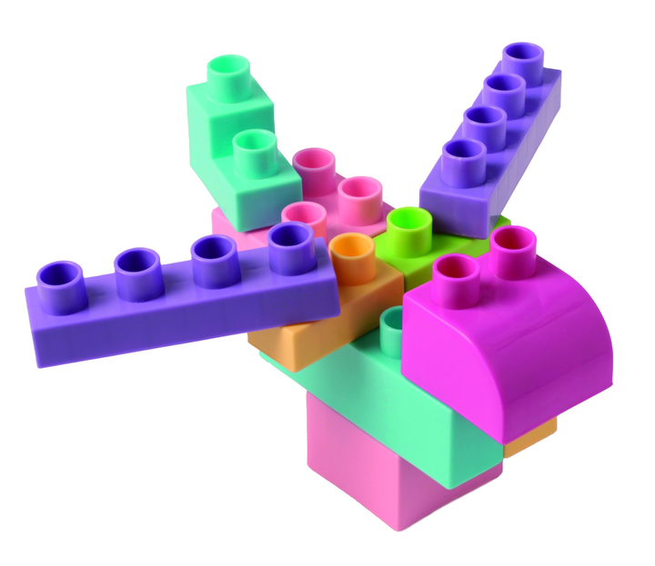 Klocki konstrukcyjne Wader Kids Blocks 50 elementów różowy (5900694412972) - obraz 3