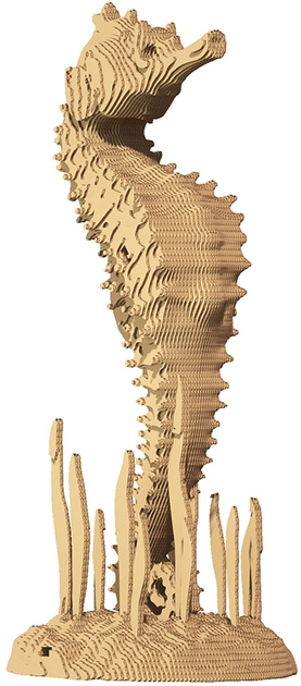 3D пазл-конструктор Cartonic 3D Puzzle Seahorse Морський коник Картонний (4820191133488) - зображення 4