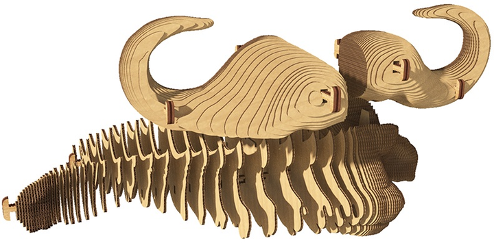 3D пазл-конструктор настінний Cartonic 3D Puzzle Buffalo Картонний (4820191133662) - зображення 3
