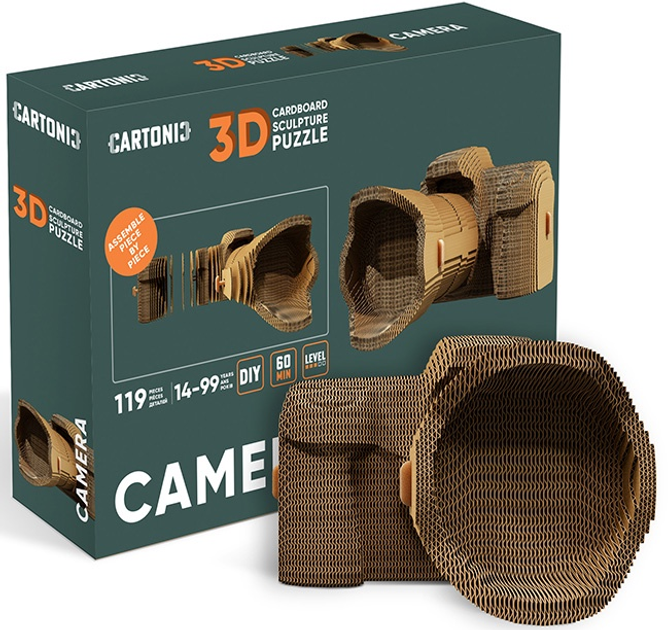 3D пазл-конструктор Cartonic 3D Puzzle Camera Фото-камера Картонний (4820191133846) - зображення 2