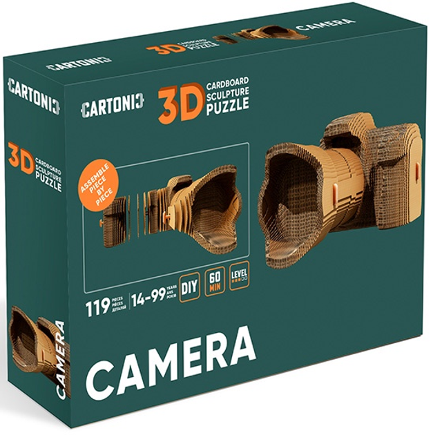 3D пазл-конструктор Cartonic 3D Puzzle Camera Фото-камера Картонний (4820191133846) - зображення 5