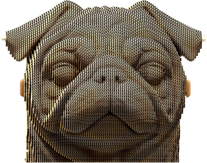 Puzzle 3D - konstruktor Cartonic 3D Puzzle Mops Kartonowy (4820191133907) - obraz 1