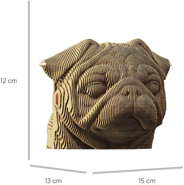 Puzzle 3D - konstruktor Cartonic 3D Puzzle Mops Kartonowy (4820191133907) - obraz 5