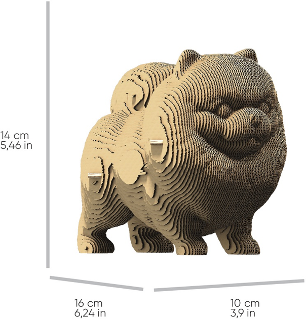 3D пазл-конструктор Cartonic 3D Puzzle Pomeranian spitz Померанський шпіц Картонний (4820191133914) - зображення 5
