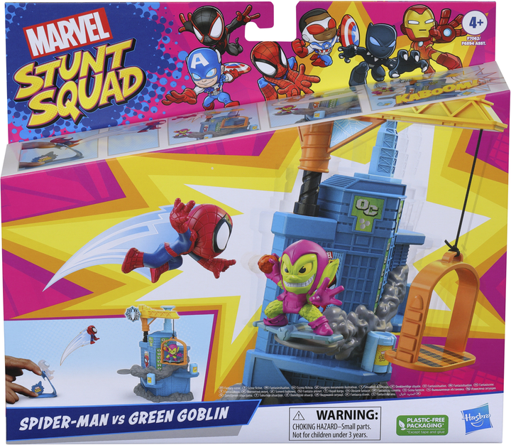 Zestaw do zabawy Hasbro Smashin Heroes seria Marvel Stunt Squad Spider-Man vs Green Goblin (F6894_F7059) - obraz 2