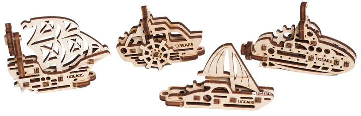 Механічний 3D-пазл Ukrainian Gears Фіджет Кораблі Набір 4 шт. (70035) (4820184120631) - зображення 2