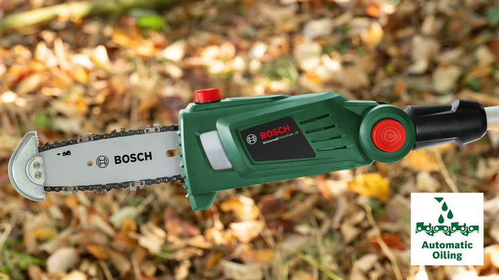 Акумуляторний телескопічний секатор Bosch UniversalChainPole 18 + мастило для бензопил 60 мл + 1 пильний ланцюг 20 см (3165140888110) - зображення 10