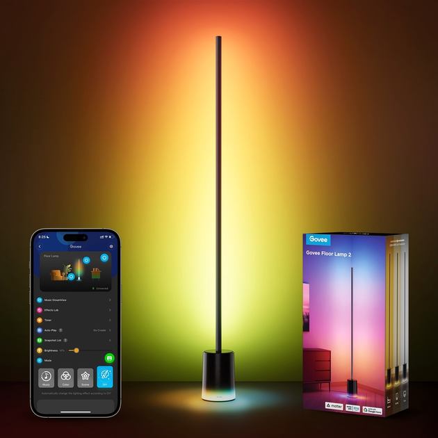 Inteligentna lampa stojąca Govee H607C Floor Lamp 2, 1725Lm, RGBICWW, WI-FI/Bluetooth Czarna (6974316999898) - obraz 10