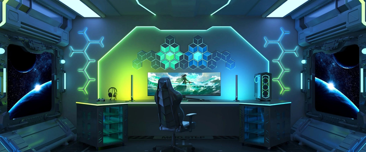 Набір настінних світильників Govee H606A Glide Hexagon Light, 7, RGBIC, WI-FI/Bluetooth Білий (6974316998662) - зображення 10