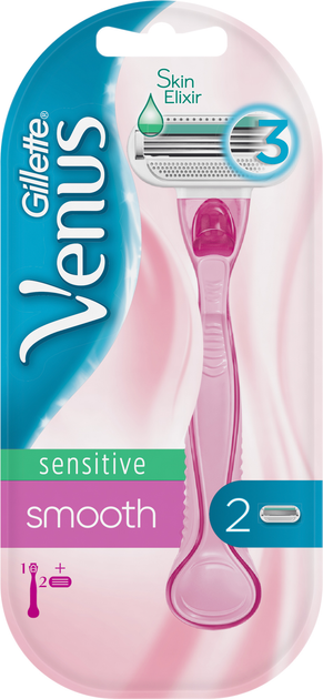 Maszynka do golenia damska (Maszynka) Venus Smooth Sensitive z 2 wymiennymi wkładami (7702018575350) - obraz 1