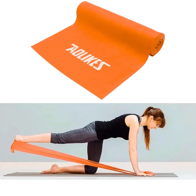 Эластичная лента AOLIKES LD-3605 Orange 200см для йоги и пилатеса фитнеса и силовых тренировок - изображение 3