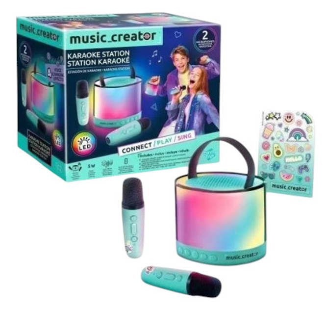 Міні караоке Canal Toys LED підсвітка, бездротовий динамік і 2 мікрофони (3555801423505) - зображення 1