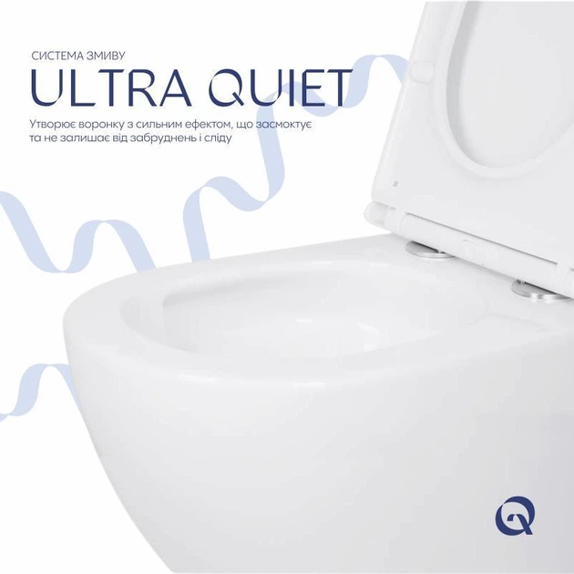 Унитаз подвесной Qtap Robin New керамический безободковый с сиденьем Soft-close белый (SD00050601) - изображение 5