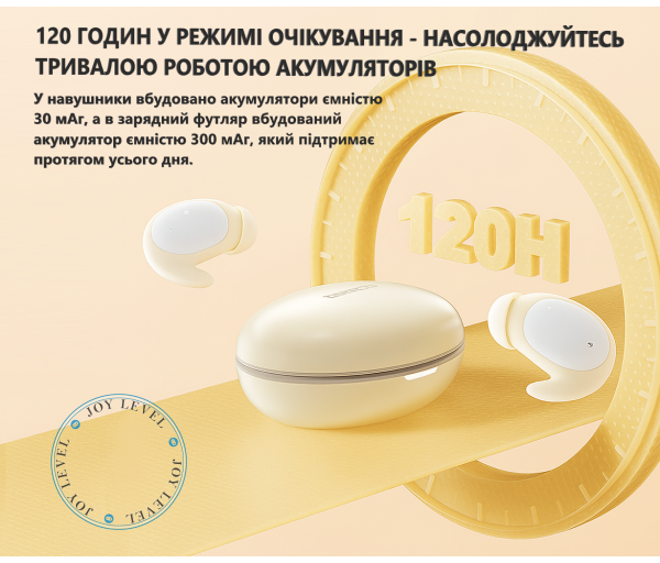 Навушники-беруші для сну безпровідні Toocki TWS 300мАг Bluetooth 5.3 з шумоізоляцією ANC - TQ-EJ16 Колір Бежевий - зображення 6