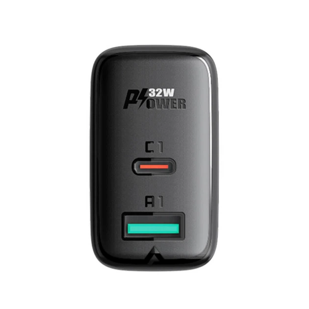 Мережевий зарядний пристрій ACEFAST A5 PD32W(USB-C+USB-A) dual port charger Black - Фото 2 Мережевий зарядний пристрій ACEFAST A5 PD32W(USB-C+USB-A) dual port charger Black - изображение 2