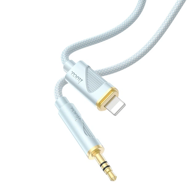 Кабель AUX Hoco UPA30, Lightning to Jack 3.5 mm, 1m, Blue - зображення 2