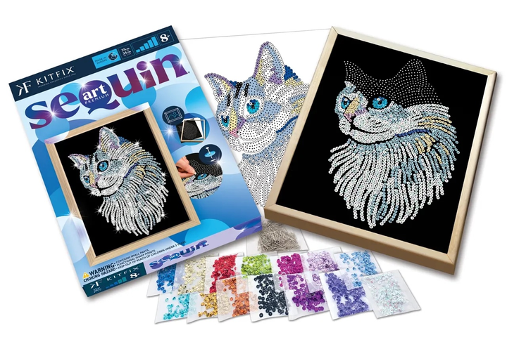 Zestaw dla kreatywności Sequin Art Blue Premium Kitfix White Cat (5905935810715) - obraz 2