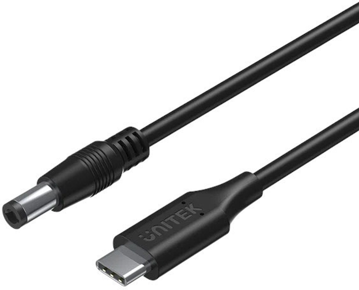 Кабель Unitek USB-C - DC Jack 5.5 x 2.5 мм 65W 1.8 м Black (C14116BK-1.8M) - зображення 2
