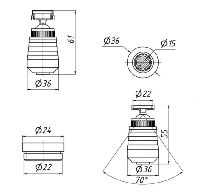 Поворотный аэратор Platinum NESA2 (ZF-226A) - - изображение 3