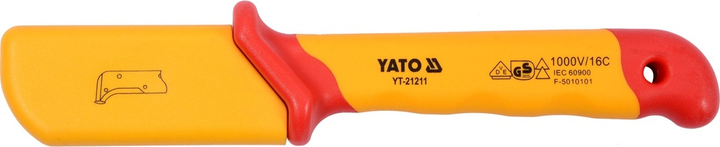 Ніж для знімання ізоляції YATO 155 мм лезо 38 мм з діелектричною ізольованою ручкою 1000 В (YT-21211) - зображення 3