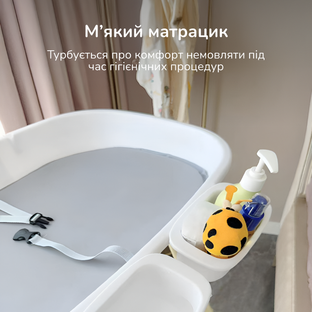 Многофункциональный пеленальный столик Falamino. Детский пеленальный столик с горкой для купания и игрушкой-мобилем (BT-10) - изображение 3