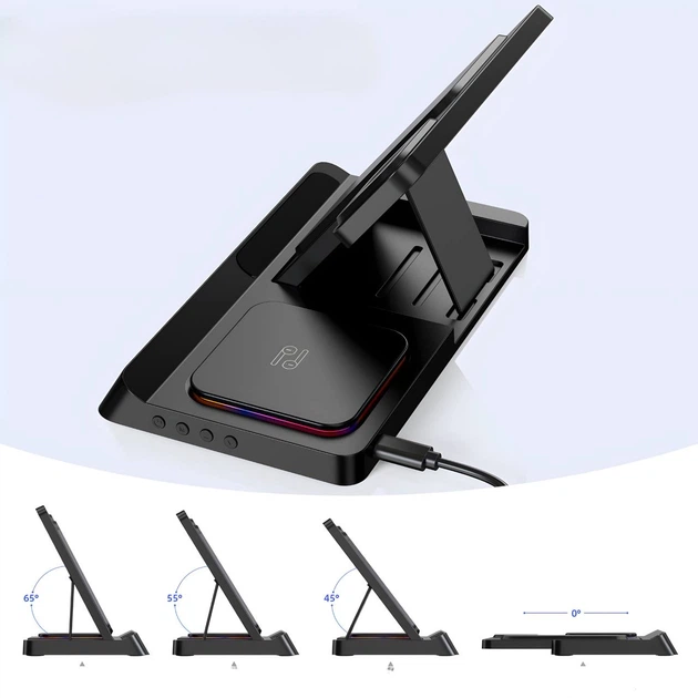 Док станция беспроводная зарядка Qi Fast Wireless Charger OW-27 15W, Watch/AirPods/Phone 4в1 - изображение 4