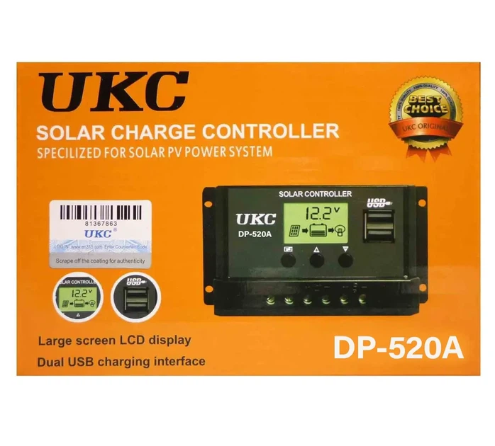 Контроллер заряда от солнечной батареи UKC 8462 DP-520A 20A - изображение 2