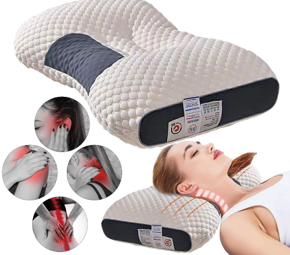 Анатомічна подушка для сну під голову Neck support massage pillow для шиї з ортопедичним ефектом - зображення 4