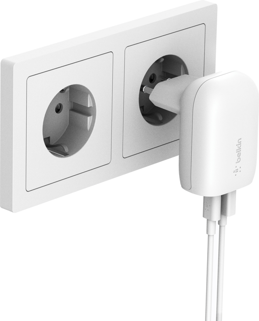 Мережевий зарядний пристрій Belkin BoostCharge Dual Wall Charger PPS 37W White (WCB007VFWH) - зображення 7