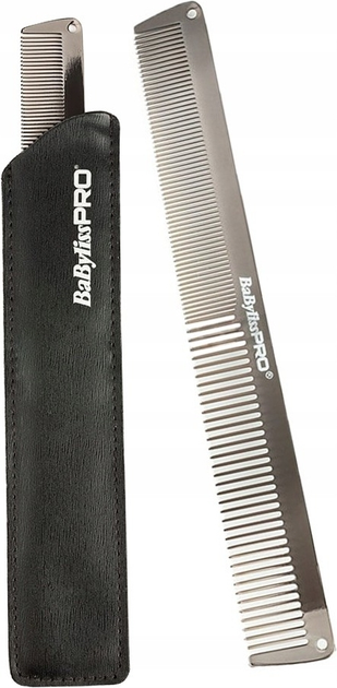 Grzebień metalowy BaByliss Pro grafitowy 19 cm (3030050162318) - obraz 2