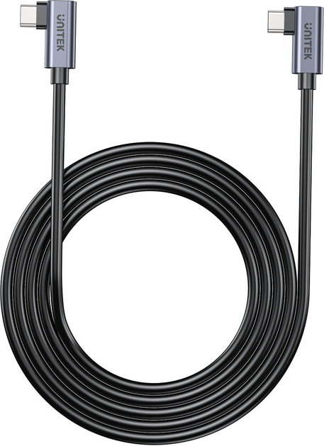 Kabel Unitek USB-C PD 100W Dual 90 Degree 0.5 m Black (C14147ABK01-0.5M) - obraz 6