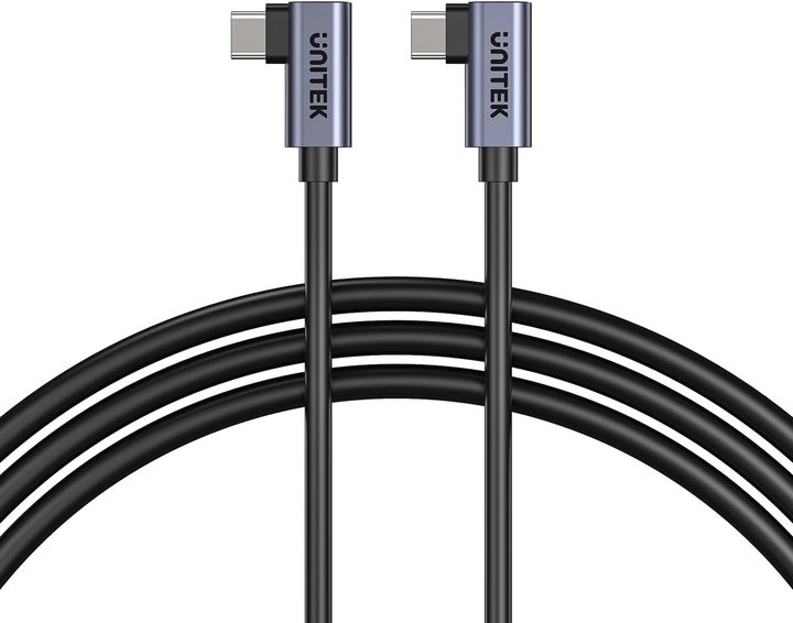 Kabel Unitek USB-C PD 100W Dual 90 Degree 1 m Black (C14147ABK01-1M) - obraz 5