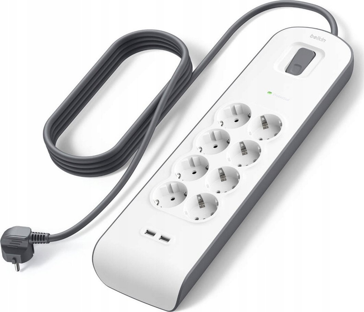 Мережевий фільтр Belkin Surge Protectors 8 розеток (BSV804VF2M-V2) - зображення 3