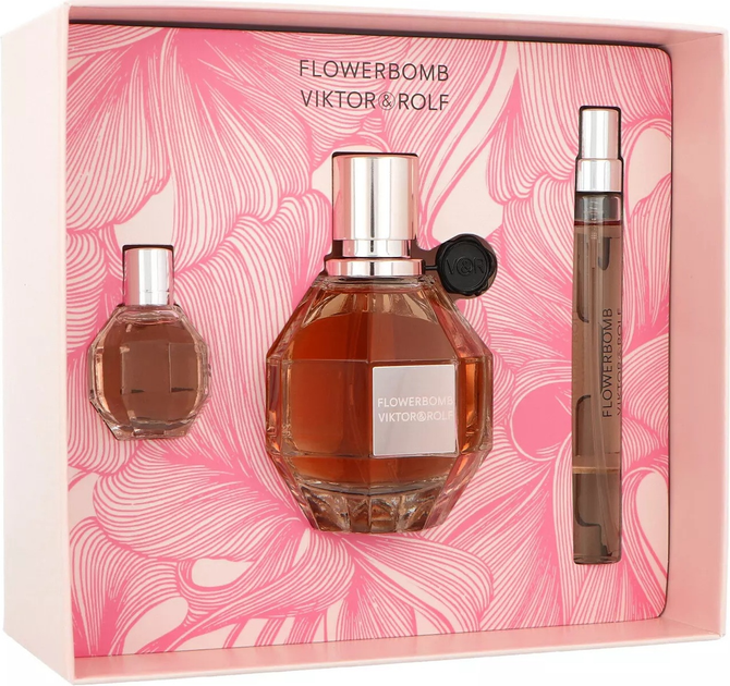 Набір для жінок Viktor and Rolf Flowerbomb Парфумована вода 50 мл + Мініатюра Парфумована вода 10 мл + Мініатюра Парфумована вода 7 мл (3614274141108) - зображення 3