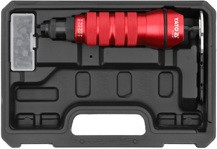 Adapter do nitowania do wkrętarki YATO z sześciokątnym trzpieniem 1/4" do nitów zrywanych (YT-36190) - obraz 1