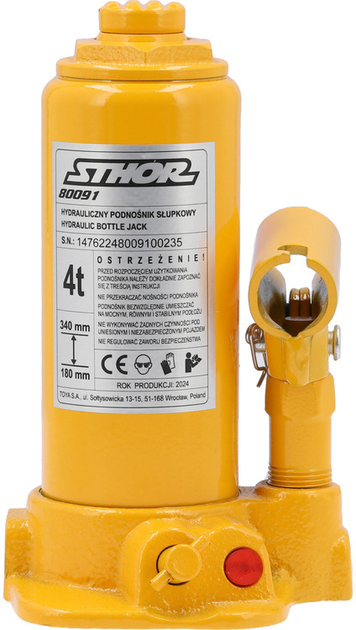 Podnośnik hydrauliczny słupkowy STHOR 4 t 180-340 mm (80091_v) - obraz 1