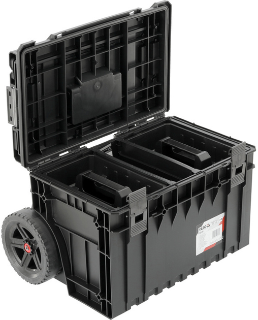 Ящик для інструментів YATO 52V S1, 2 секції, на колесах, з телескопічною ручкою, 660x643x483 мм (YT-09159) - зображення 4
