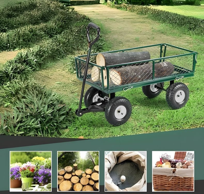 Wózek ogrodowy ModernHome by Multistore MultiGarden 200 kg otwierane burty - obraz 11