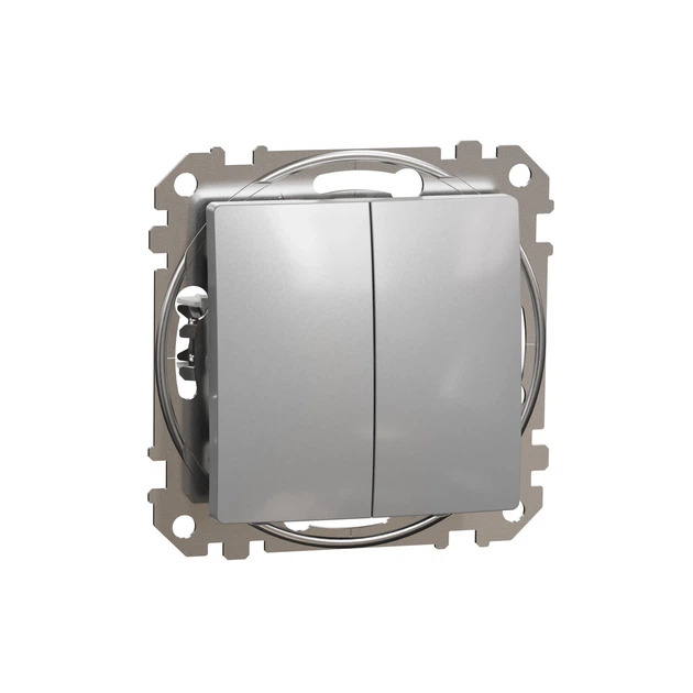 Кнопочный двухклавишный выключатель Schneider Electric 10A, алюминий Sedna Design & Elements SDD113118 - Фото 1 Кнопочный двухклавишный выключатель Schneider Electric 10A, алюминий Sedna Design & Elements SDD113118 - изображение 1
