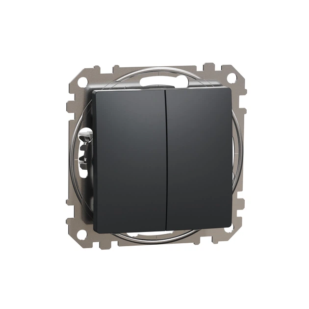 Переключатель двухклавишный Schneider Electric Sedna Design чёрный SDD114108 - Фото 1 Переключатель двухклавишный Schneider Electric Sedna Design чёрный SDD114108 - изображение 1