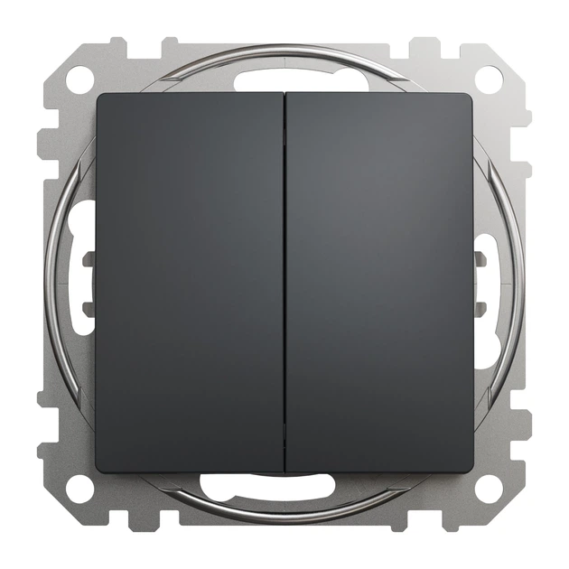 Переключатель двухклавишный Schneider Electric Sedna Design чёрный SDD114108 - Фото 3 Переключатель двухклавишный Schneider Electric Sedna Design чёрный SDD114108 - изображение 3