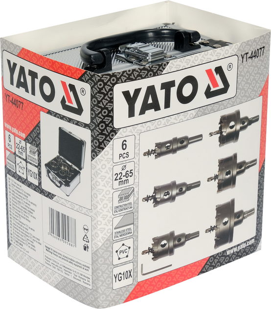 Zestaw otwornic TCT do metalu Yato YT-44077 6 szt (5906083095887) - obraz 5